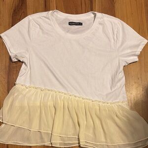 Abercrombie White and Cream Ruffle Top